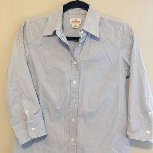 J. Crew women’s S blue pinstripe 3/4 sleeve top